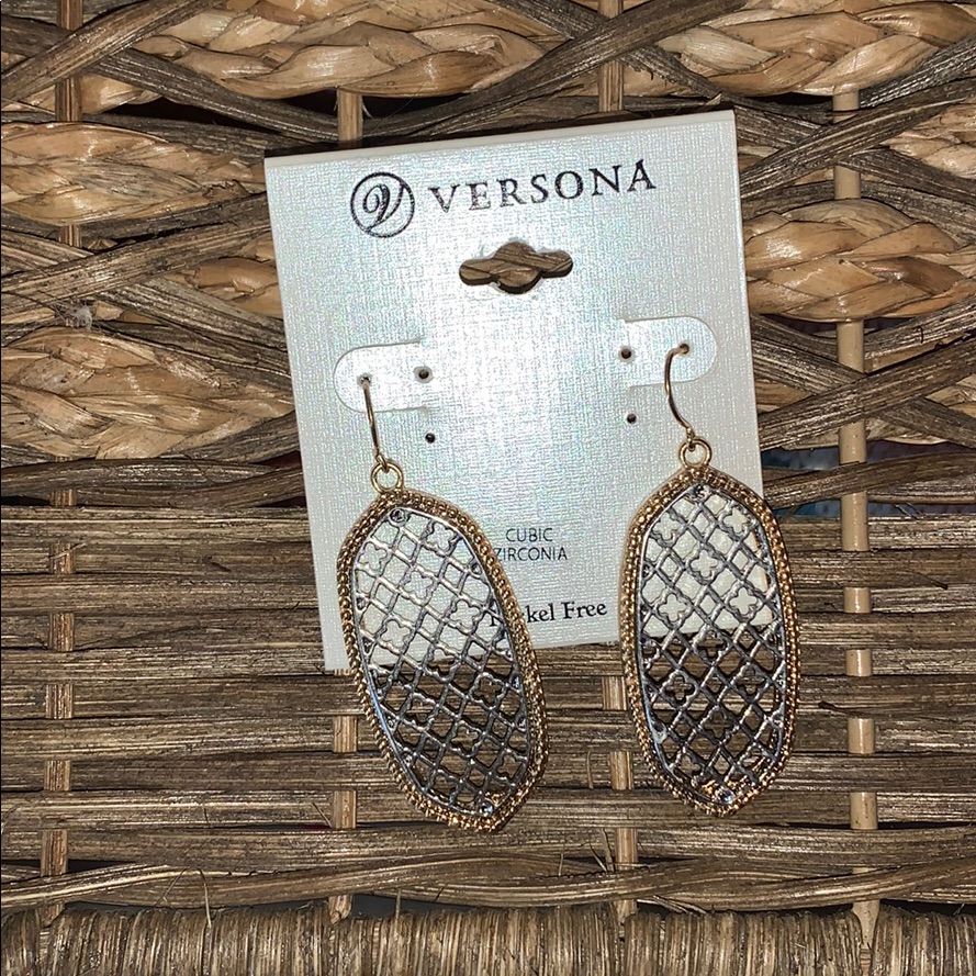 Cubic Zirconia Gold And Silver Earrings 7$